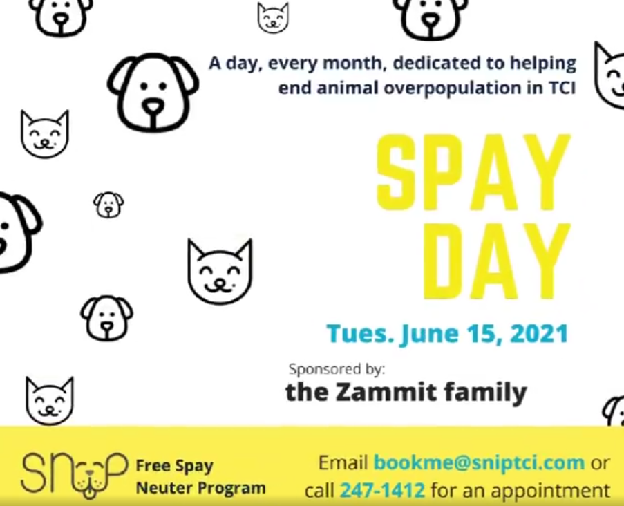 June 15 2021 SNiP TCI Spay and Neuter Day Sponsor: The Petroff Family